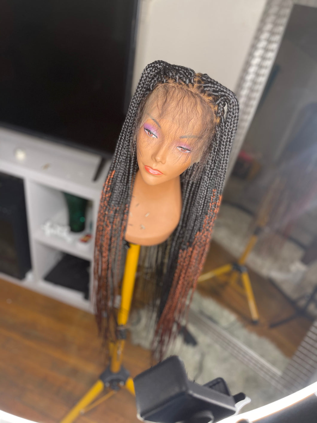 Custom box braid full lace wig